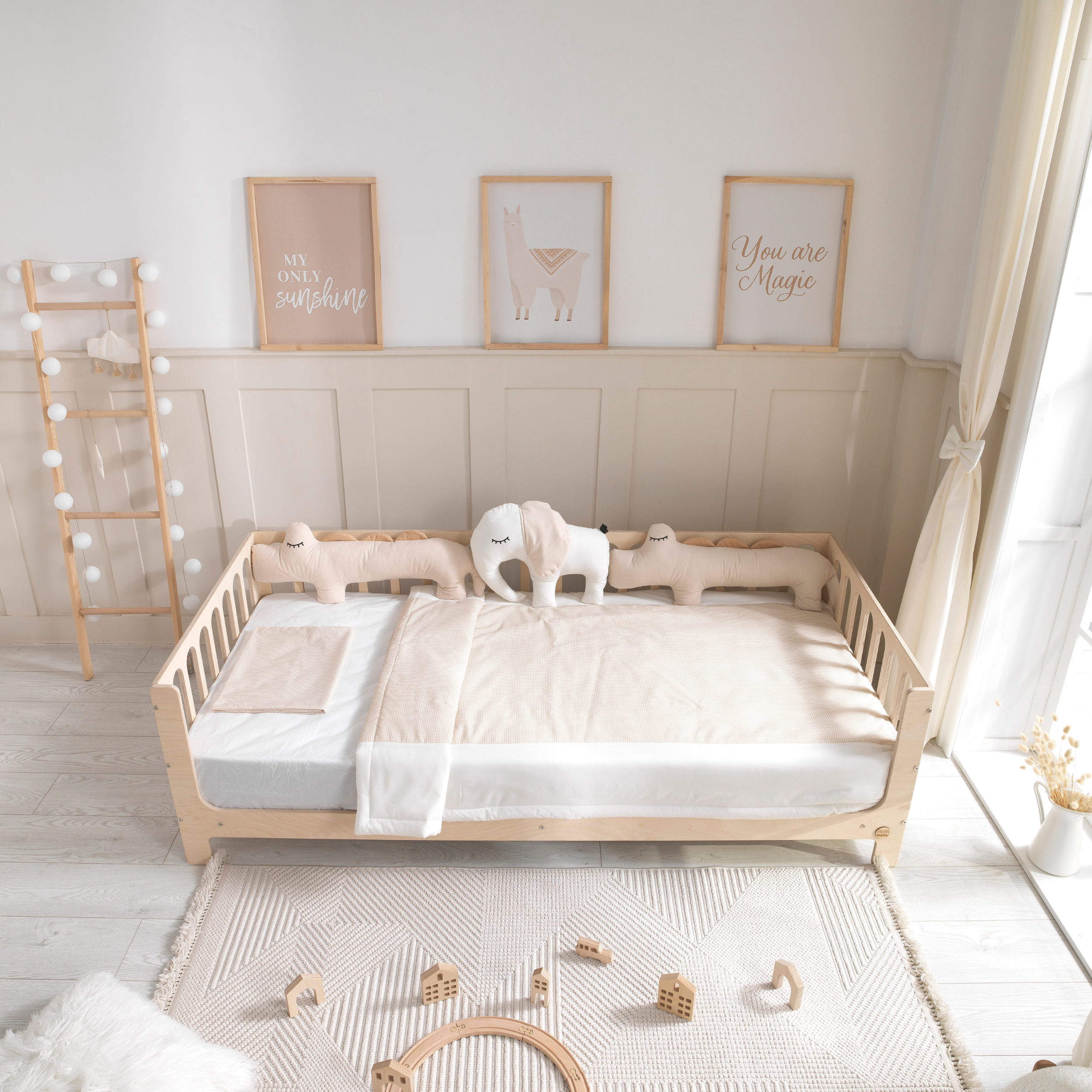 White Montessori Bedding Canopy and Sleep Set - Montoddler