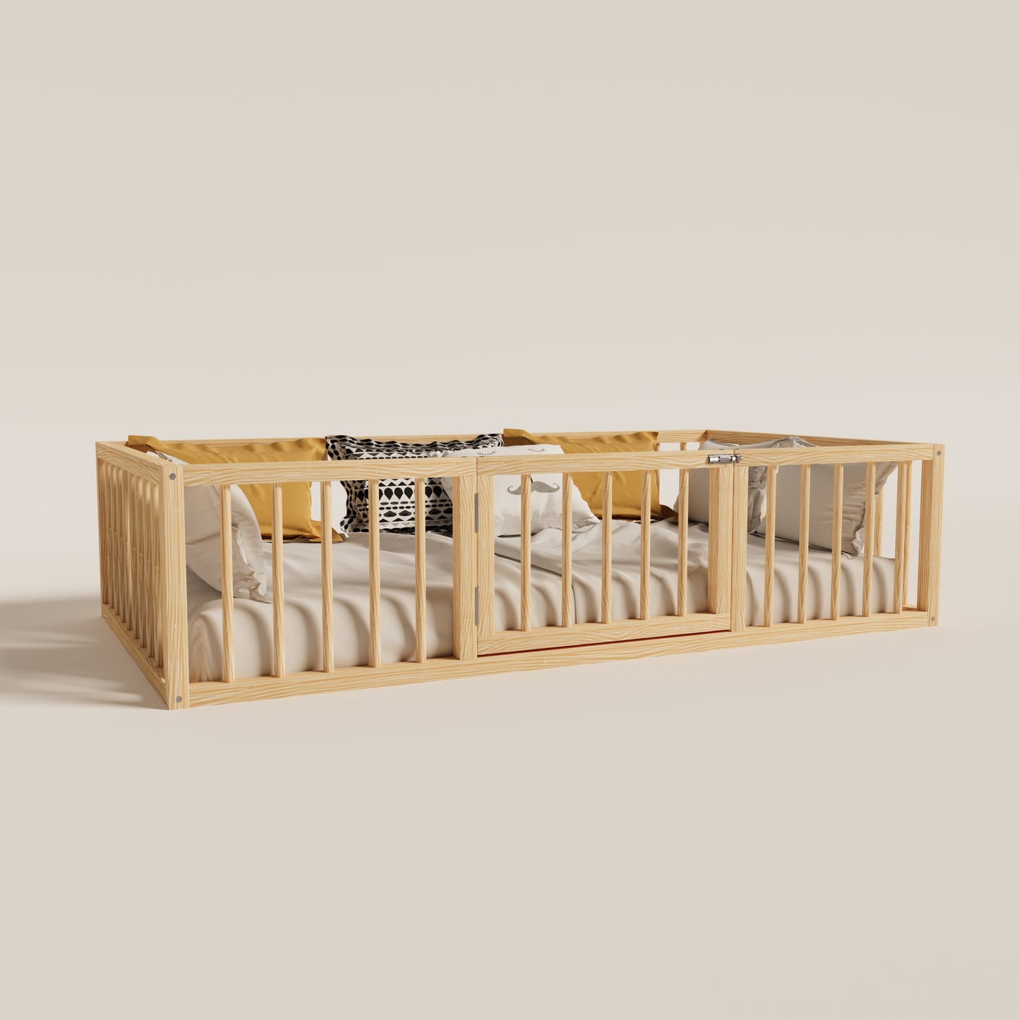 Toddler Floor Bed with Center Door