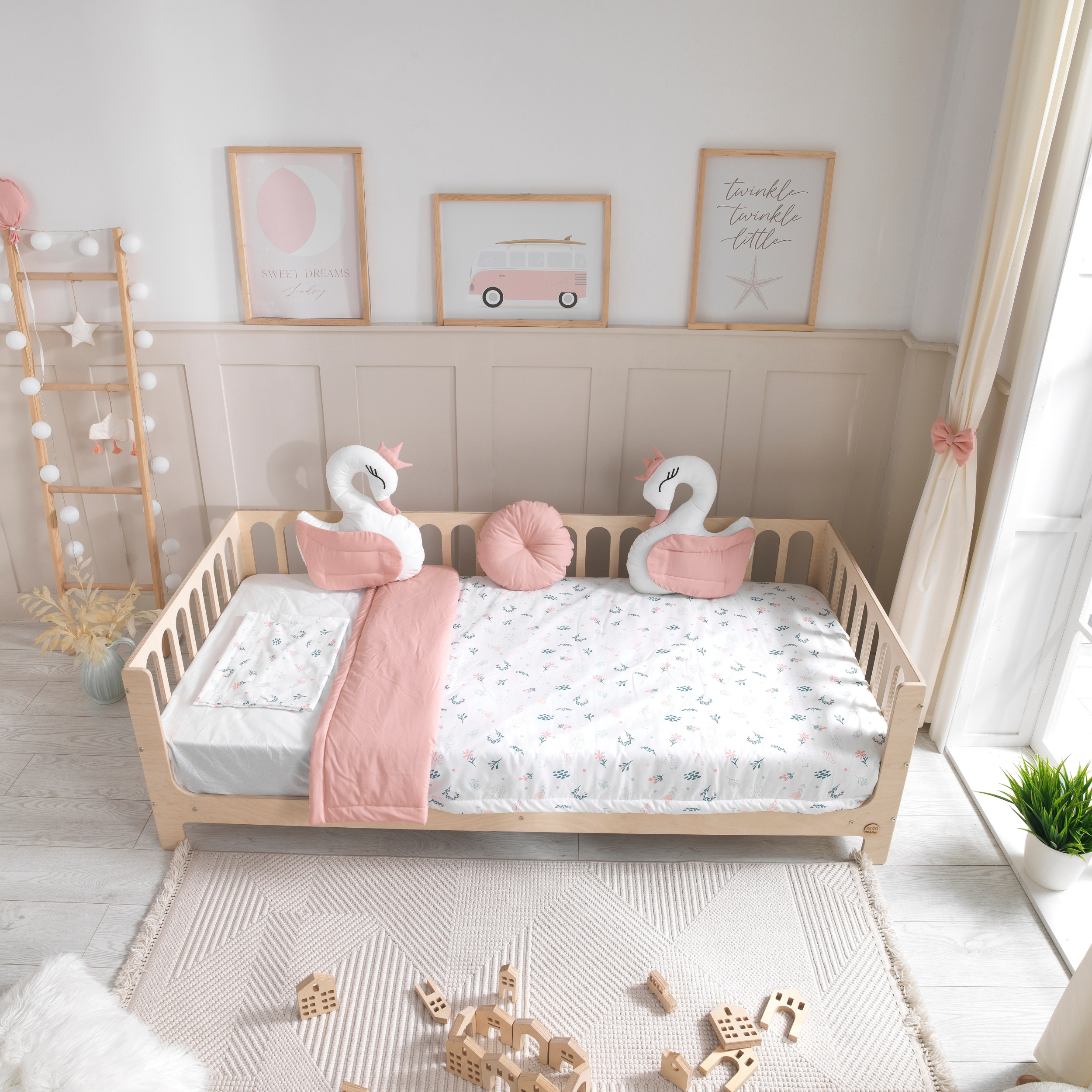 Pink Montessori Bedding Canopy and Sleep Set - Montoddler