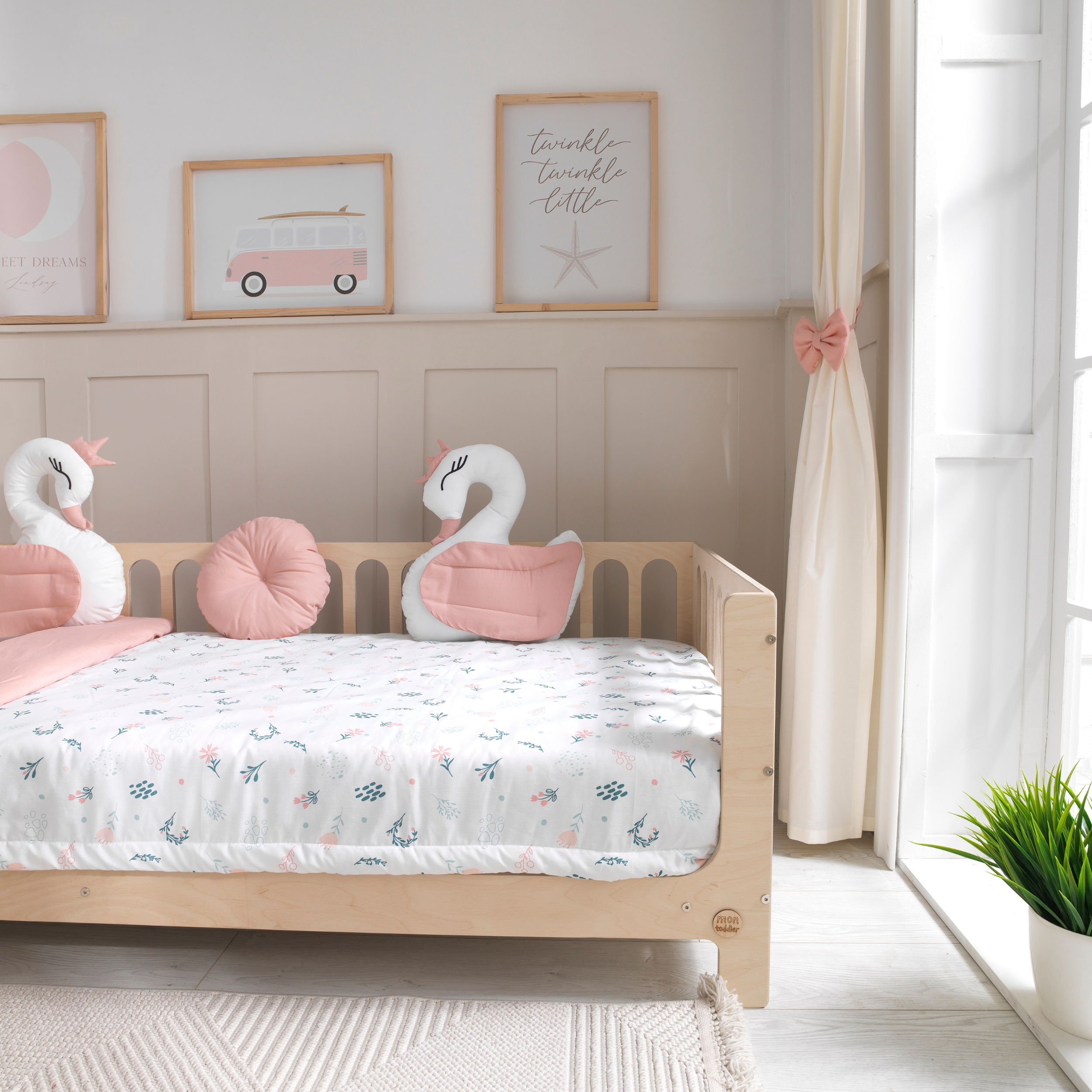 Pink Montessori Bedding Canopy and Sleep Set - Montoddler
