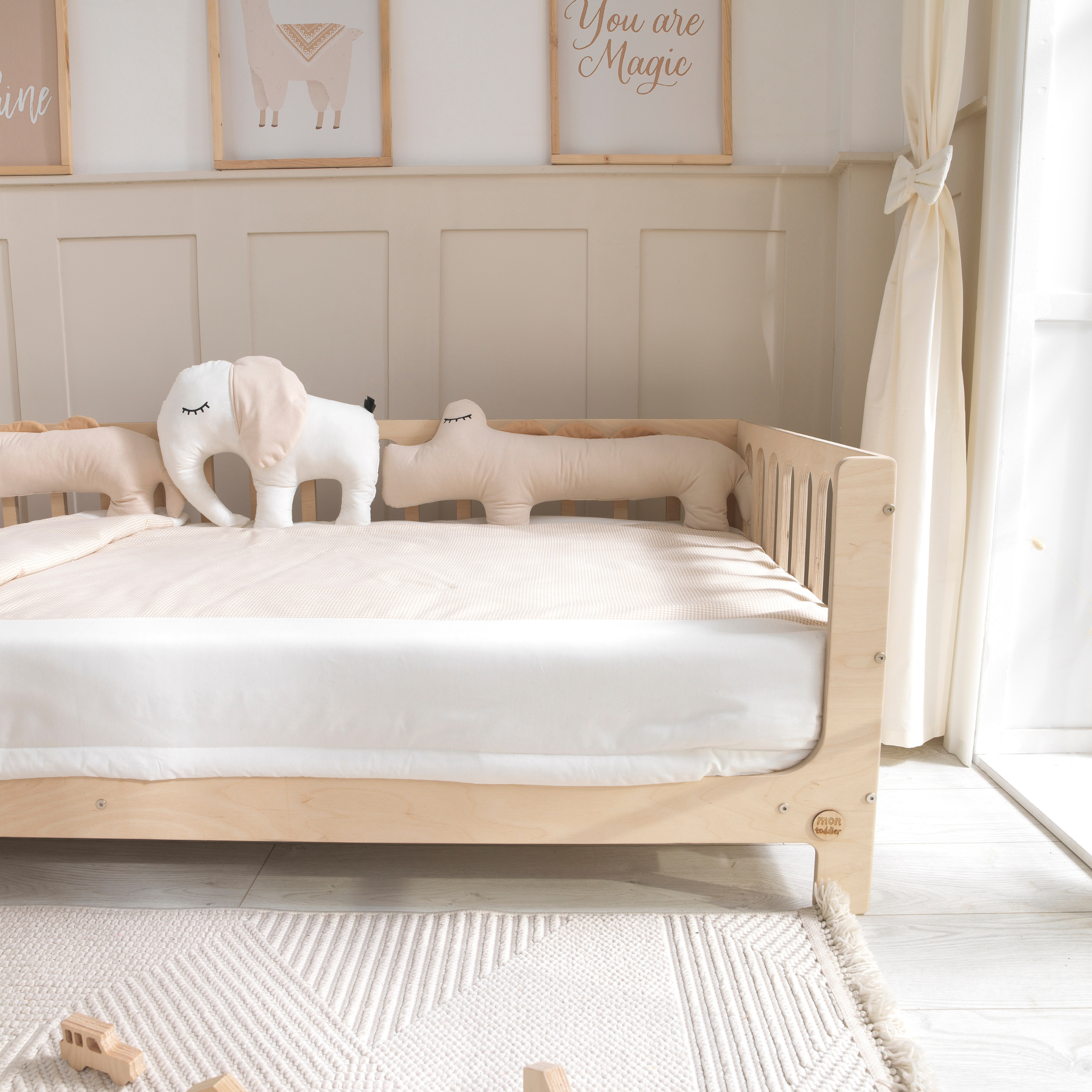White Montessori Bedding Canopy and Sleep Set - Montoddler