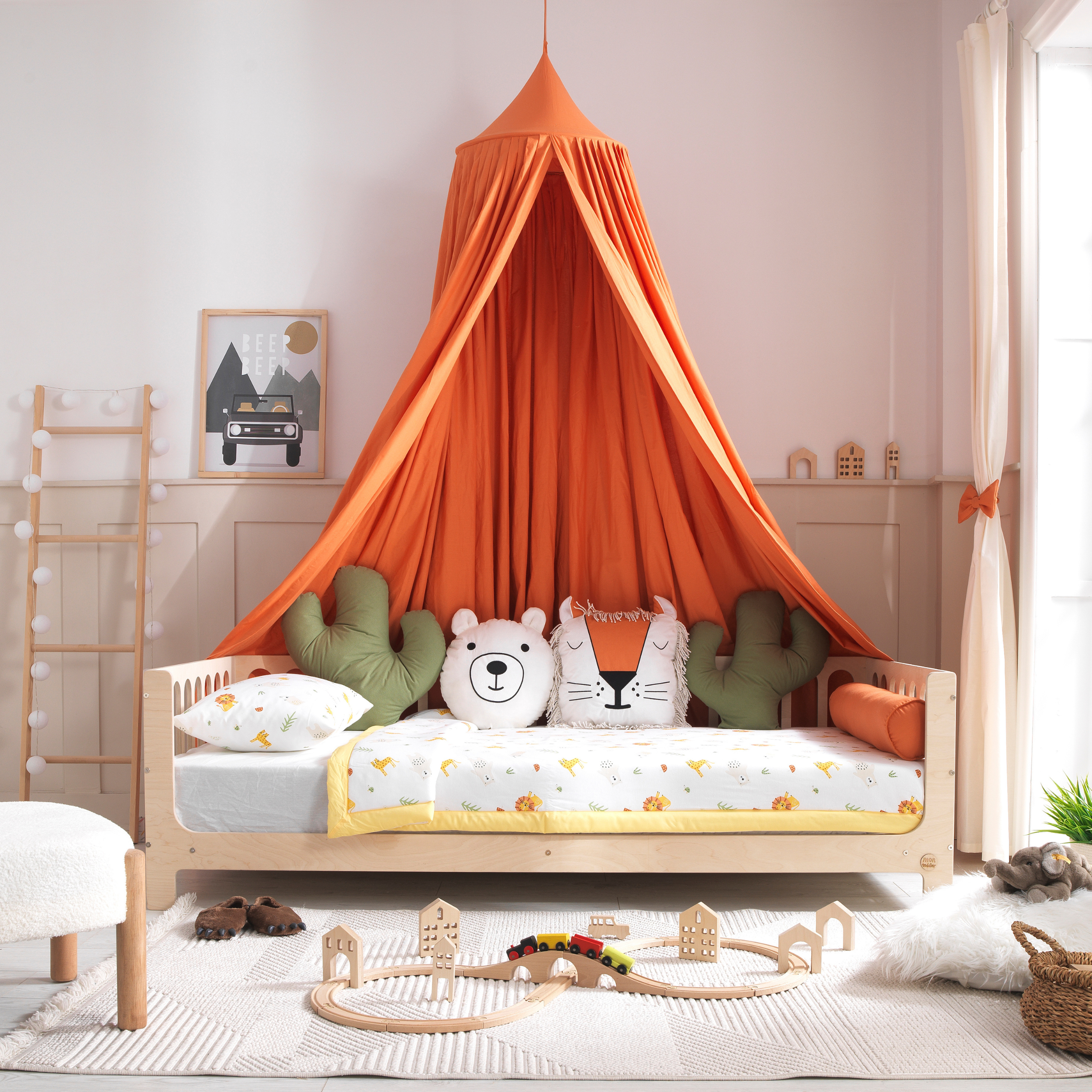 Orange Montessori Bedding Canopy and Sleep Set - Montoddler