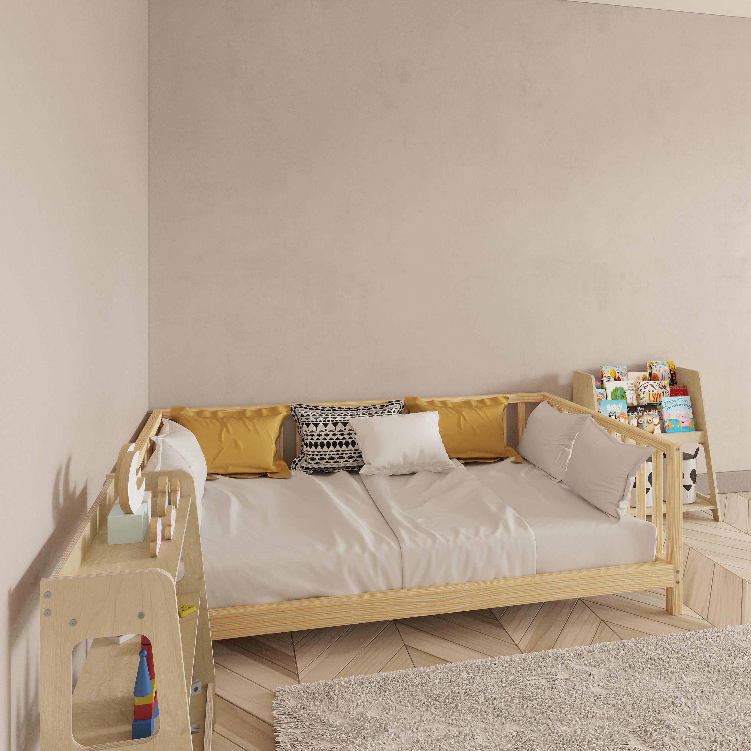 Open Access Montessori Bed with Legs - Montoddler