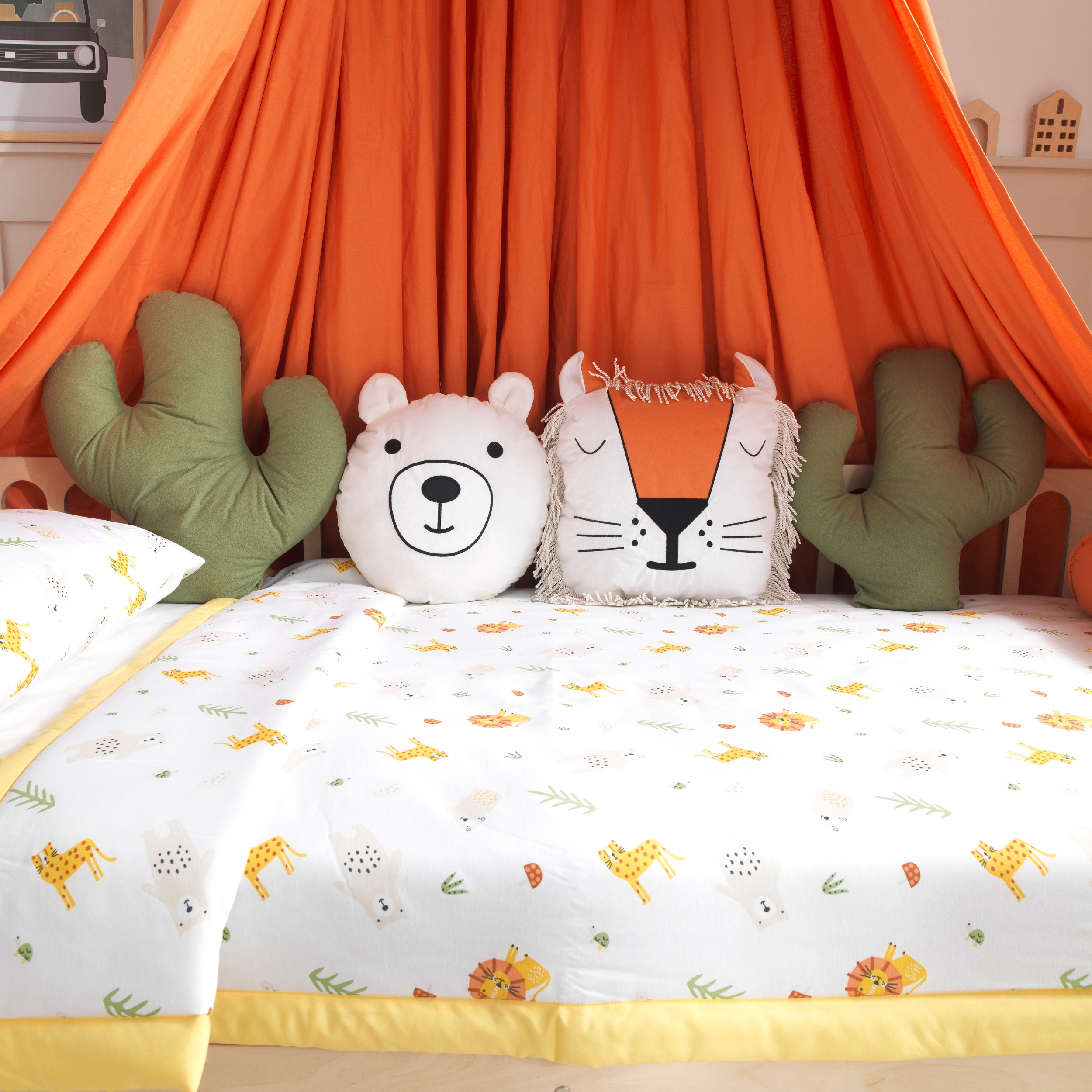 Orange Montessori Bedding Canopy and Sleep Set - Montoddler