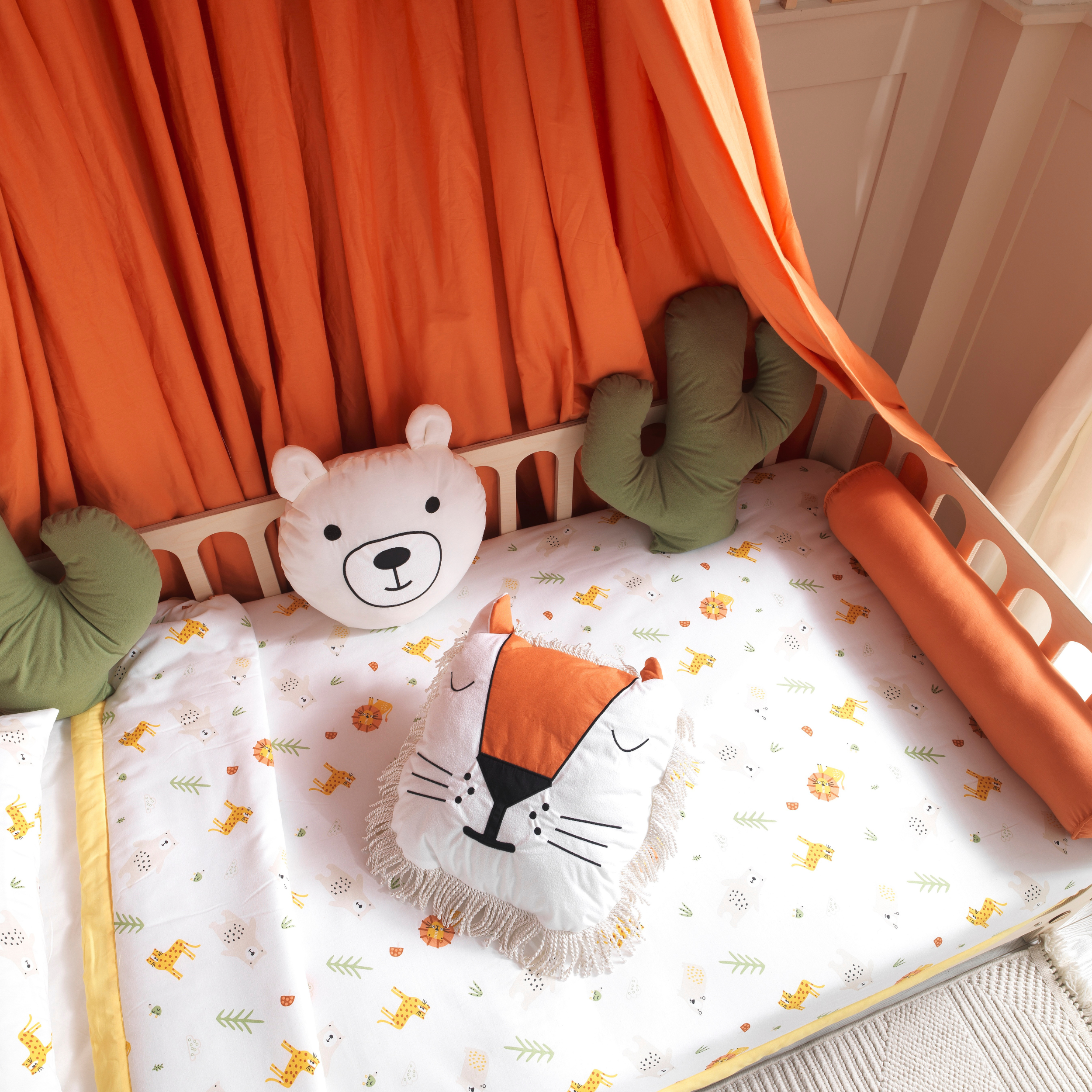 Orange Montessori Bedding Canopy and Sleep Set - Montoddler