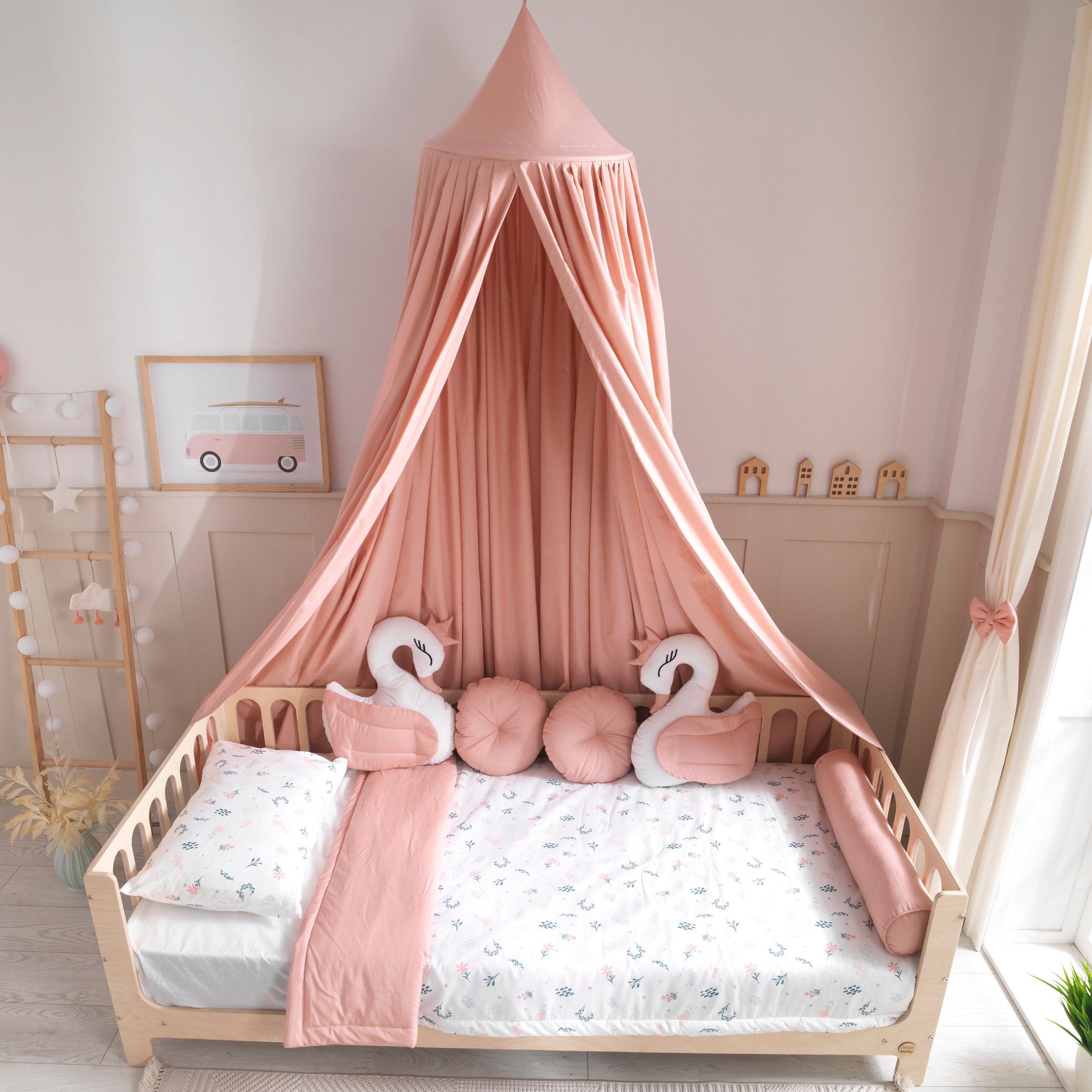 Pink Montessori Bedding Canopy and Sleep Set - Montoddler