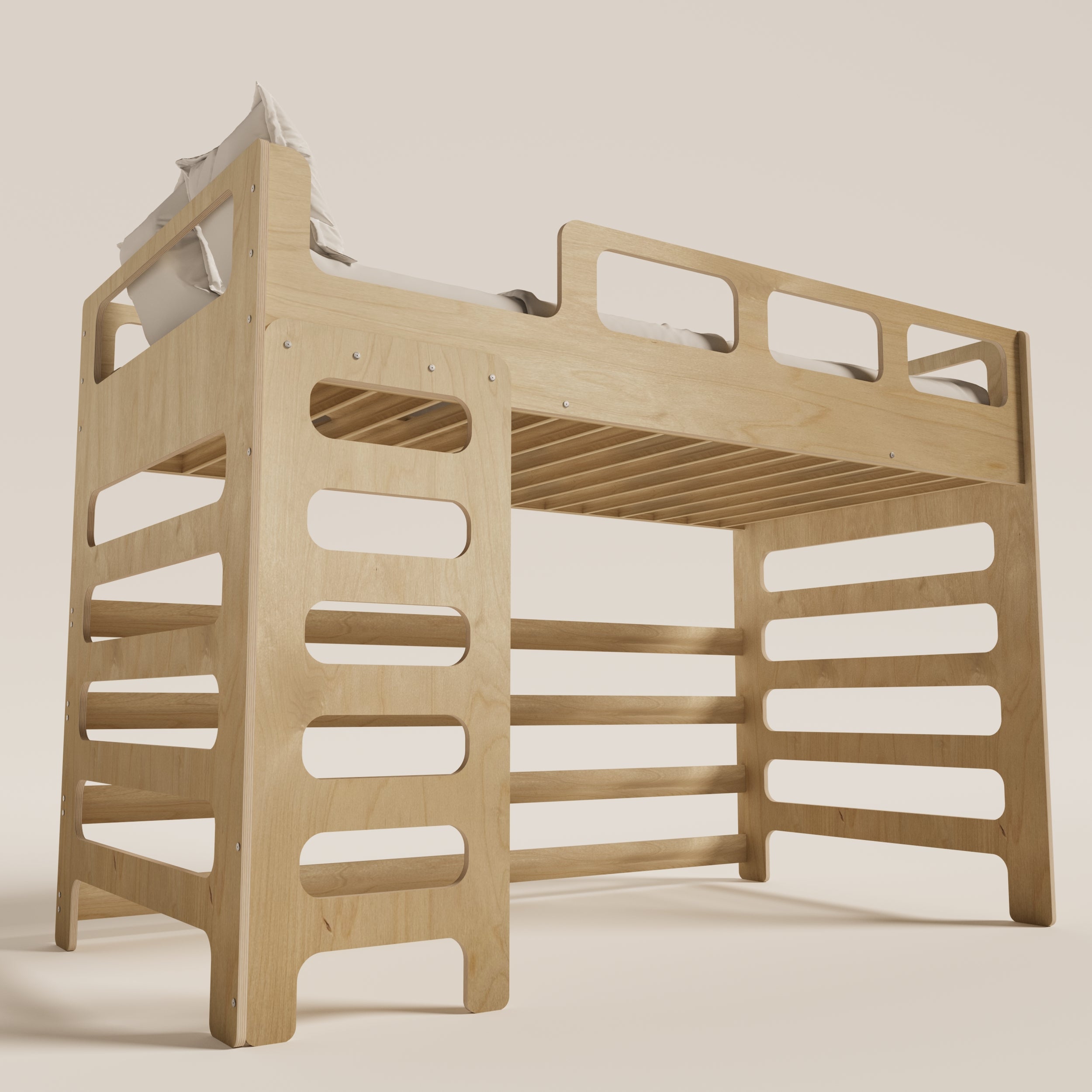 Loft Bed for Kids with Stairs - Montoddler