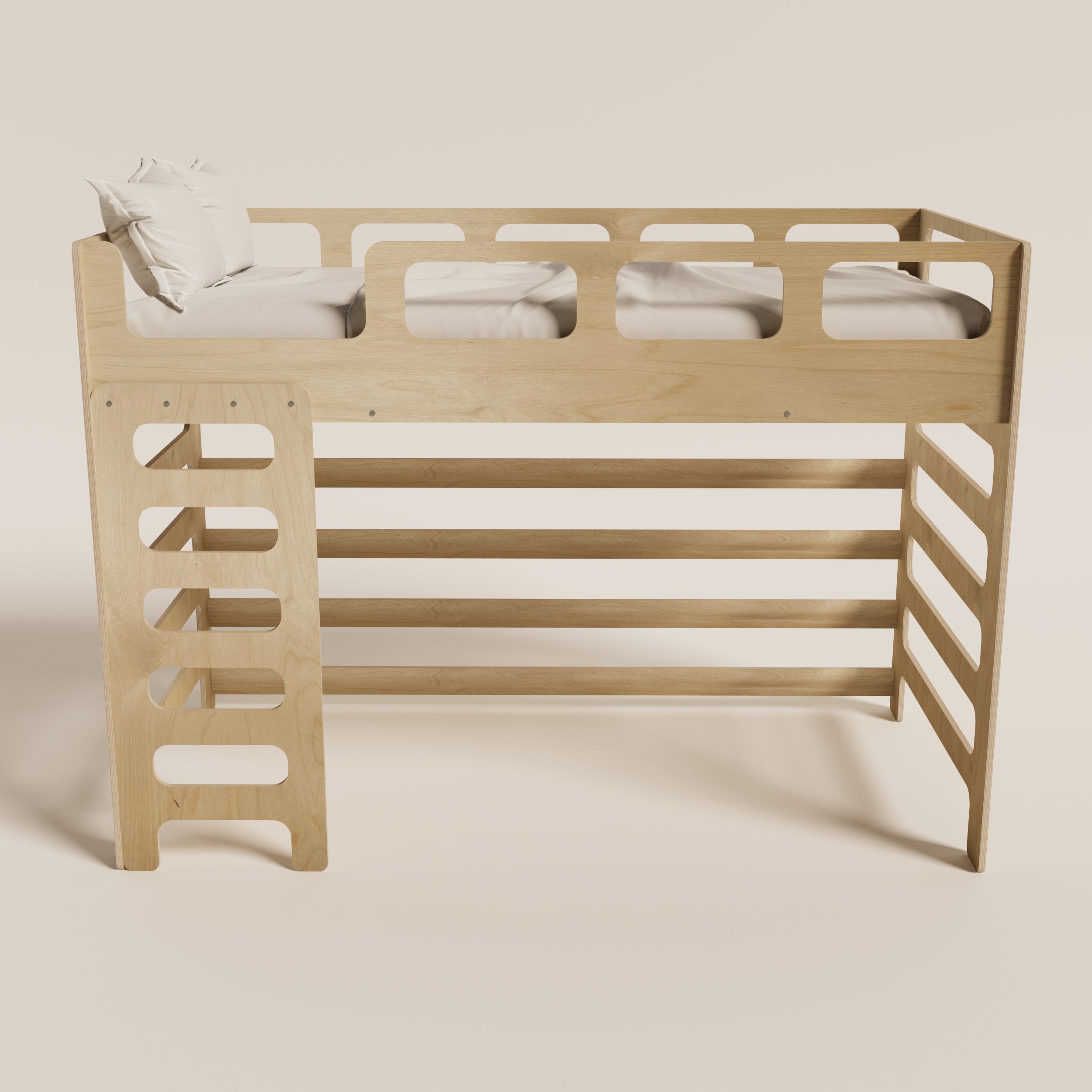 Loft Bed for Kids with Stairs - Montoddler