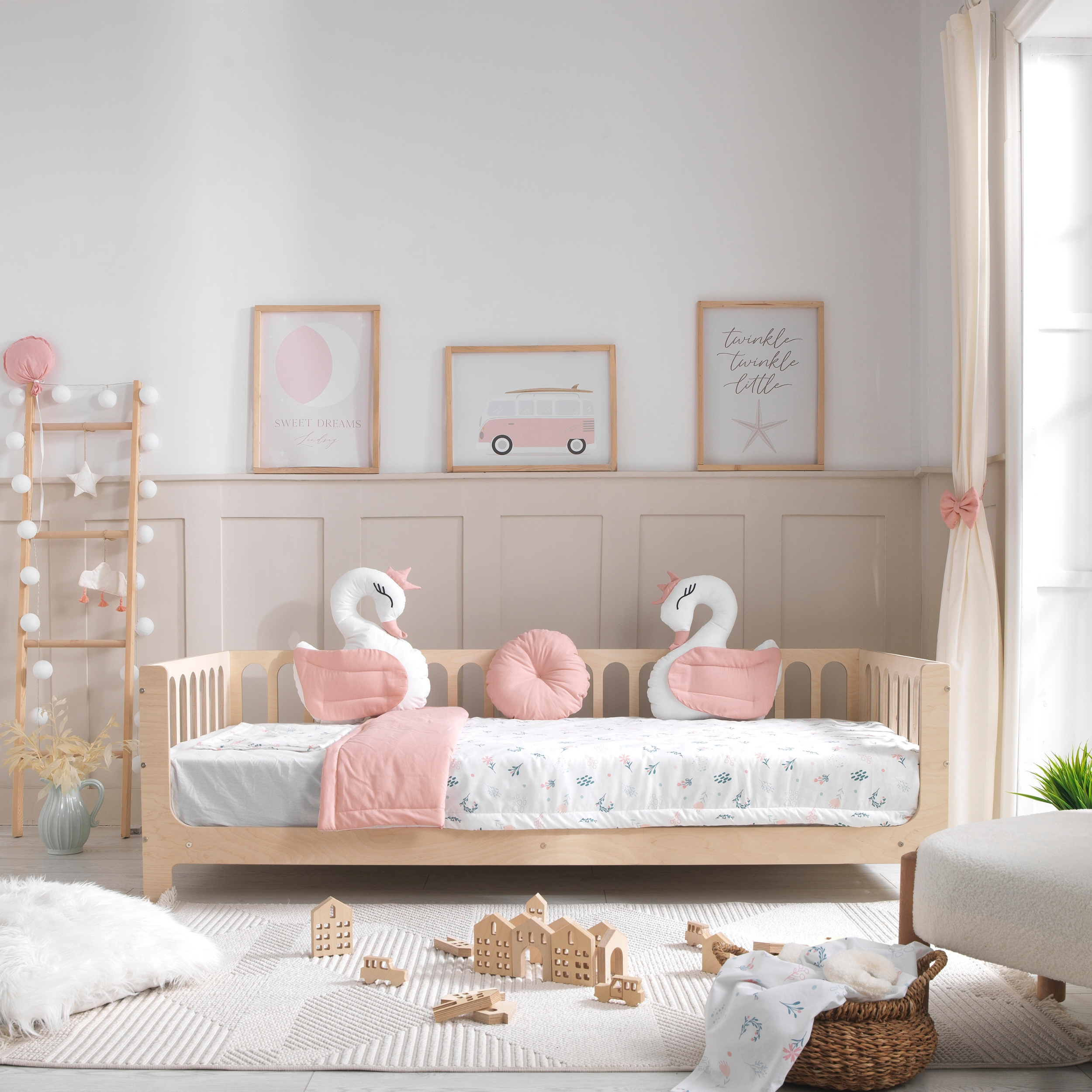 Pink Montessori Bedding Canopy and Sleep Set - Montoddler