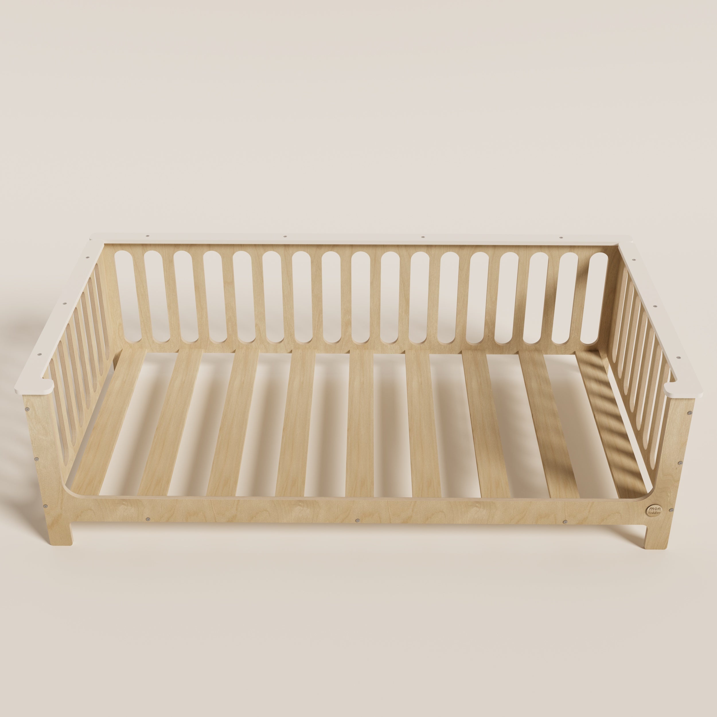 Birch Montessori Bed with Legs and Top Edge