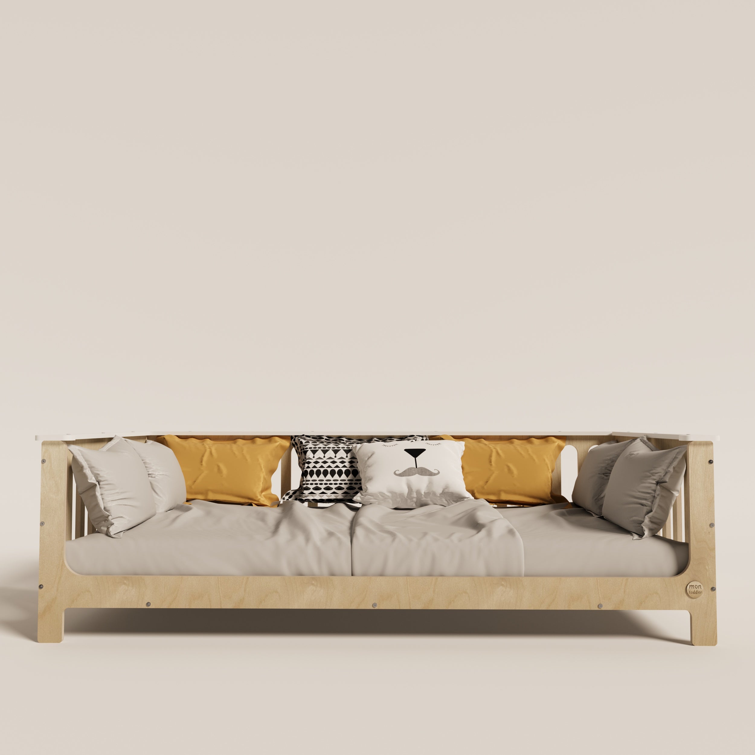 Birch Montessori Bed with Legs and Top Edge