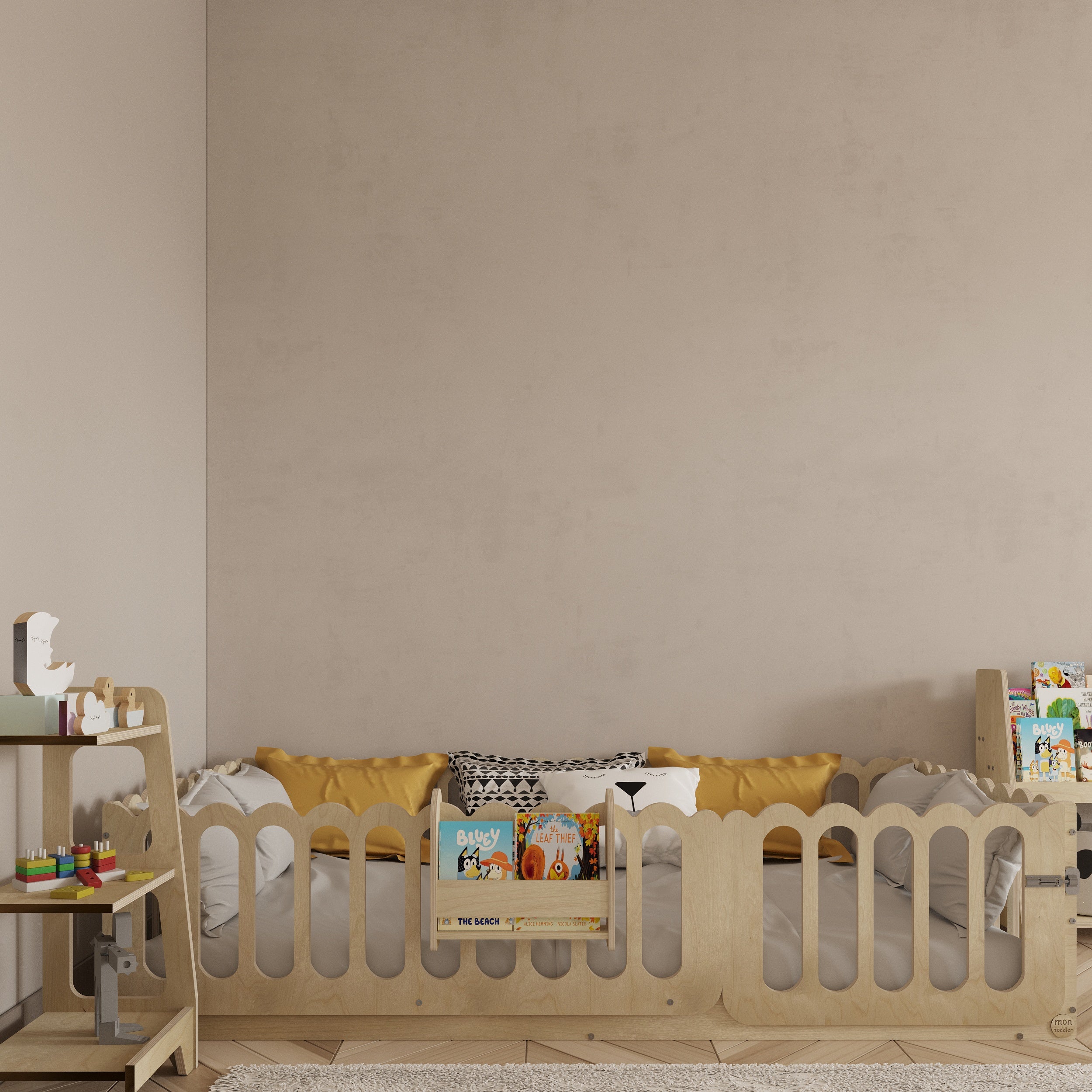 Montessori Floor Bed With Lockable Door - Wave