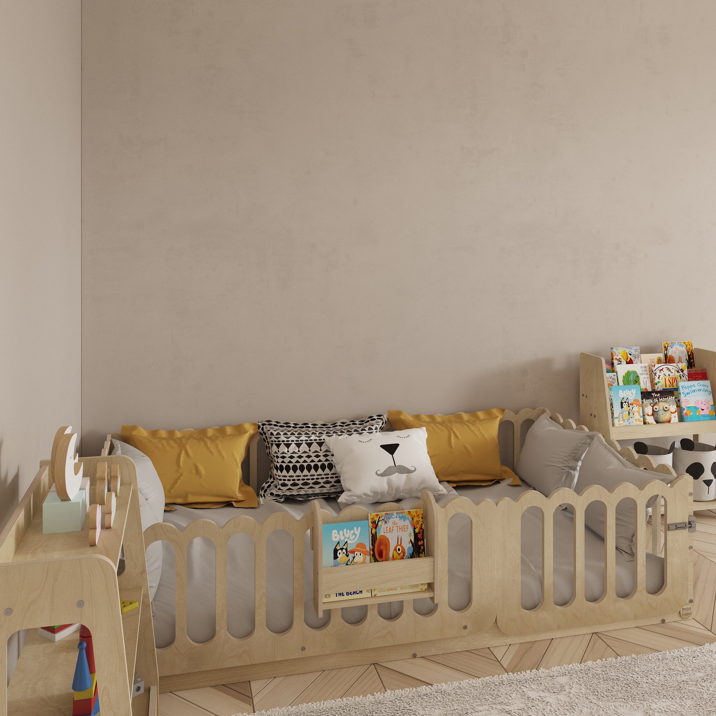 Montessori Floor Bed With Lockable Door - Wave