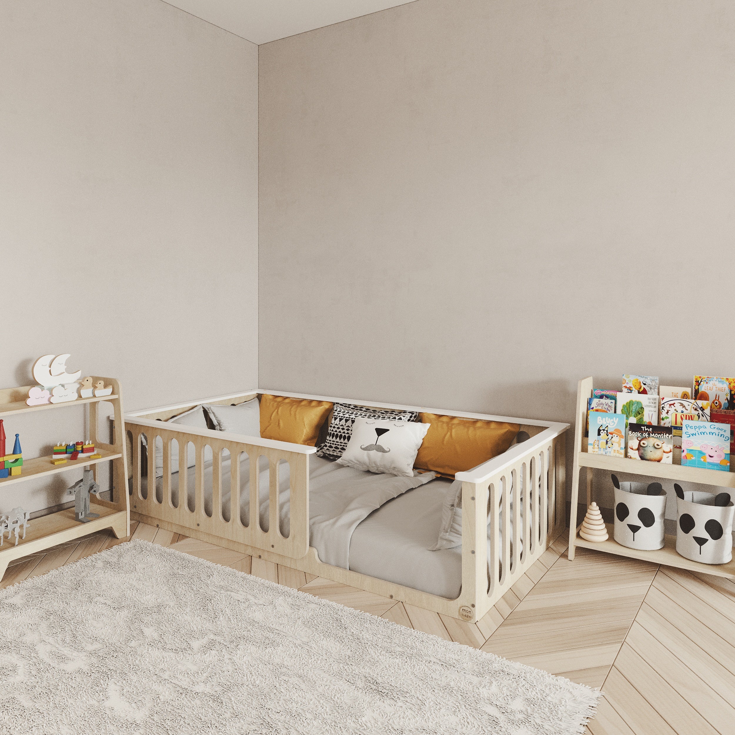 Montessori Floor Bed With Top Edge