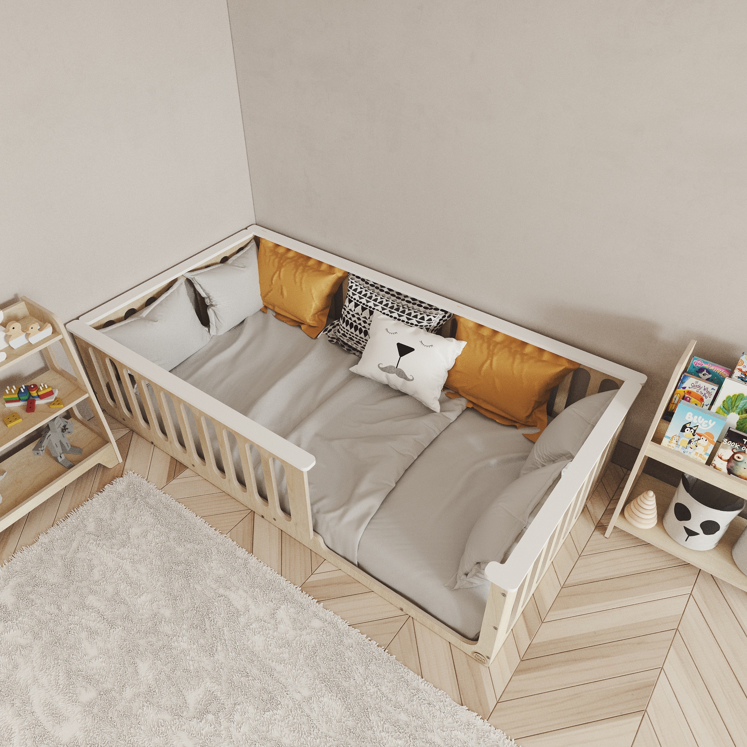 Montessori Floor Bed With Top Edge