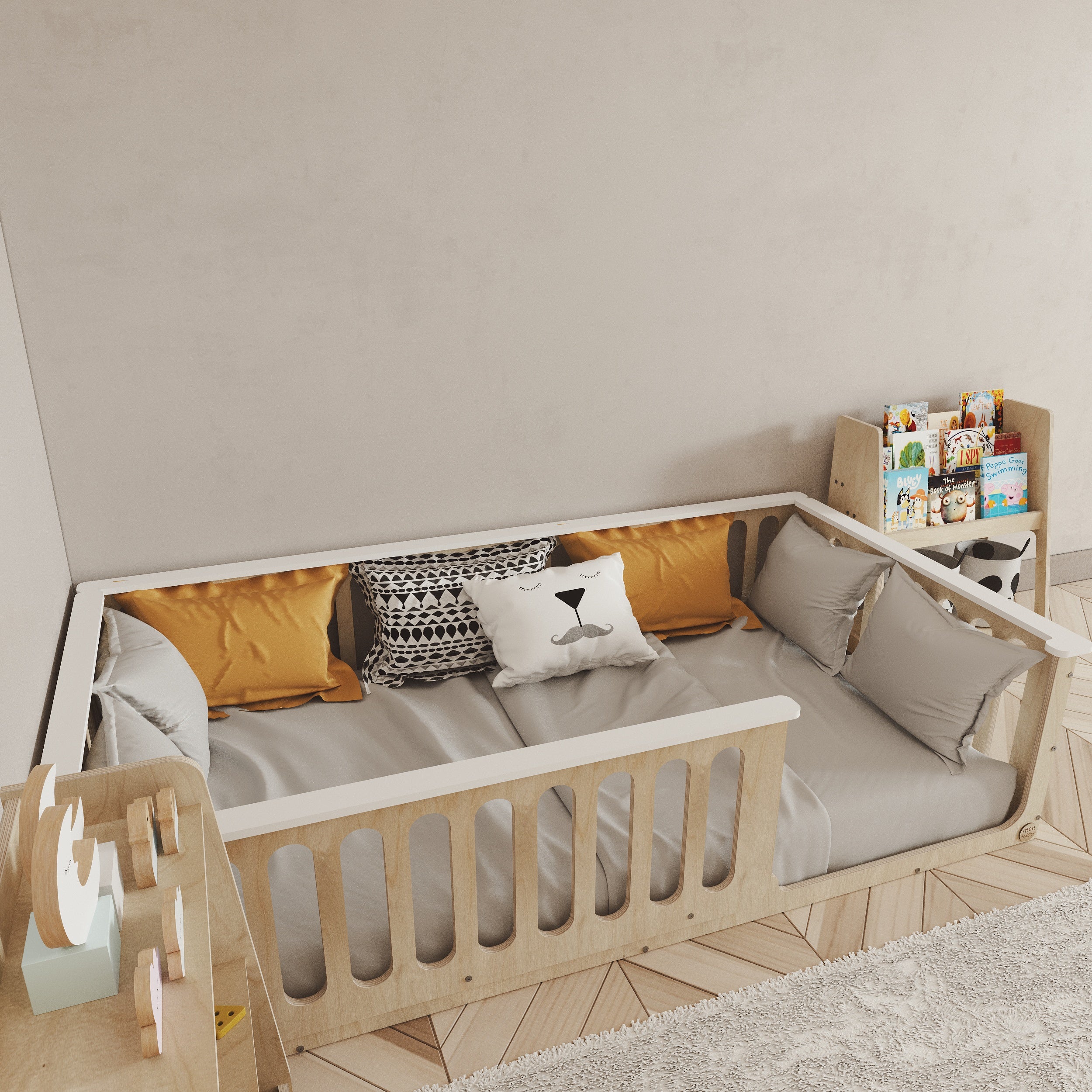 Montessori Floor Bed With Top Edge