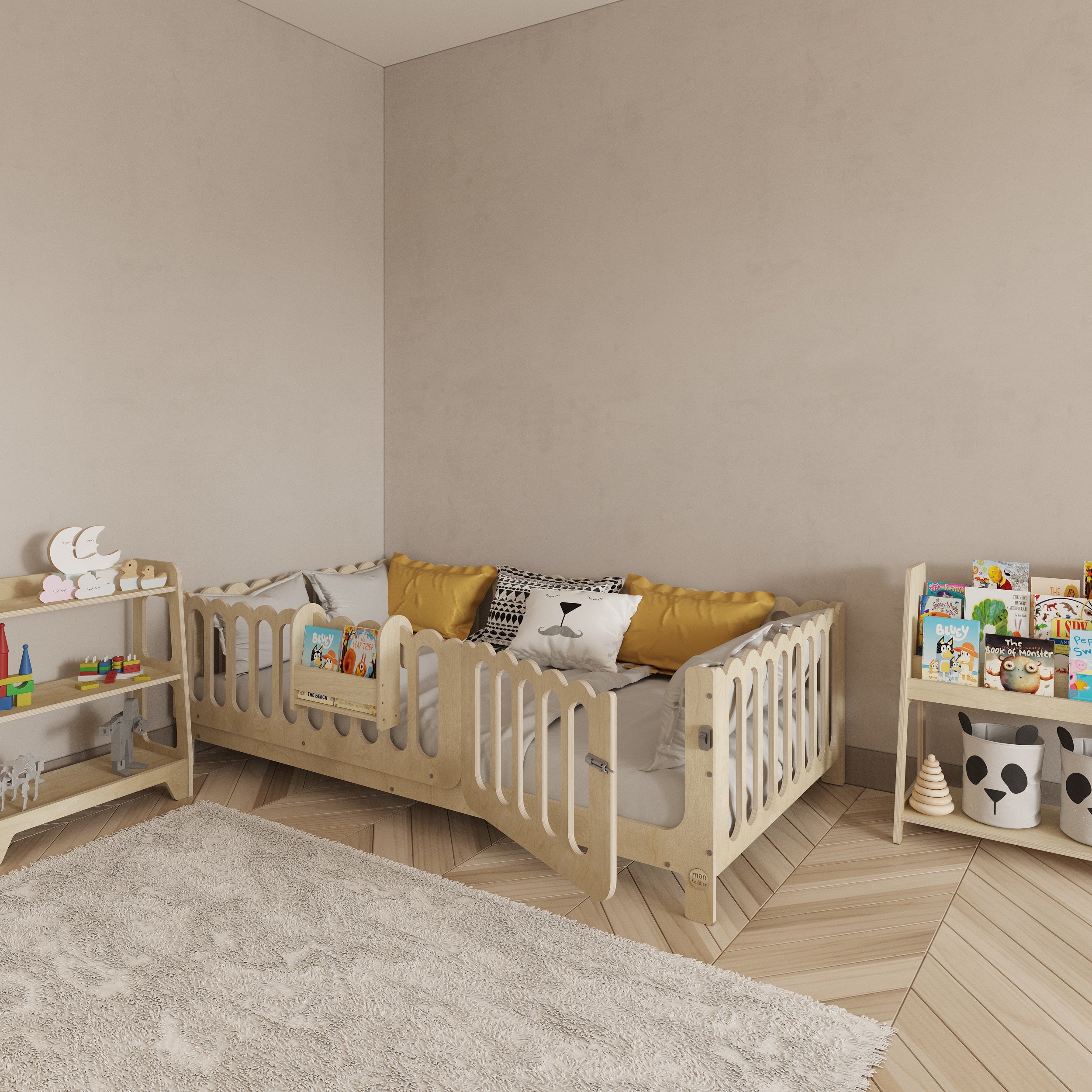 Montessori Bed with Legs - Wave