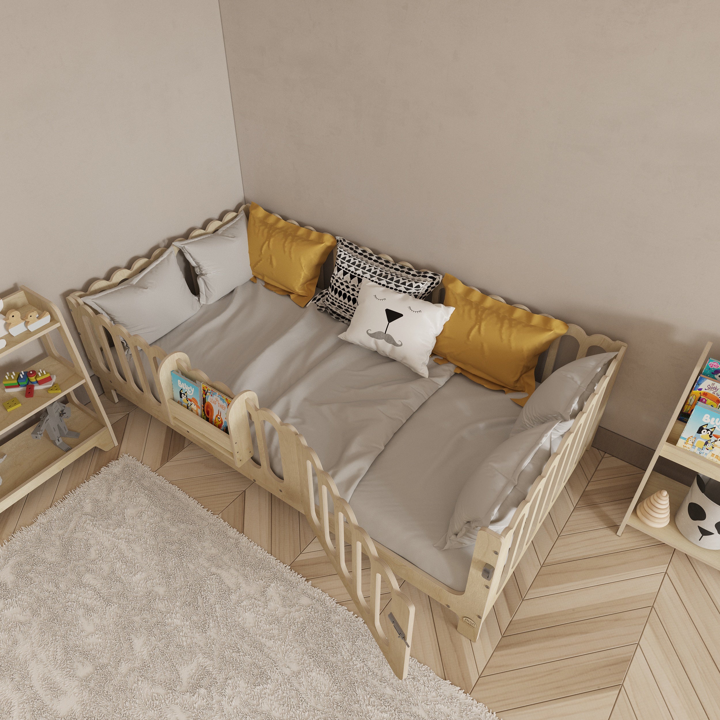 Montessori Bed with Legs - Wave