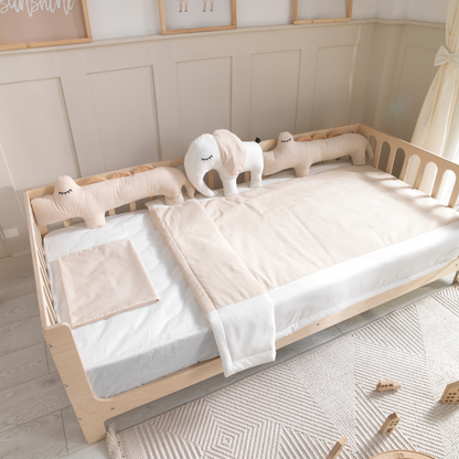 White Montessori Bedding Canopy and Sleep Set - Montoddler 