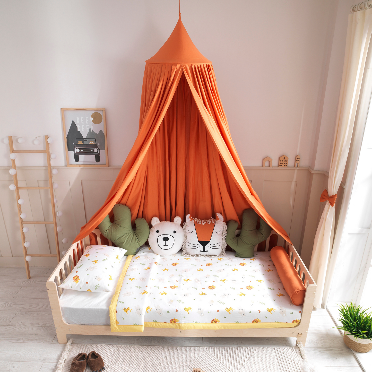 Orange Montessori Bedding Canopy and Sleep Set