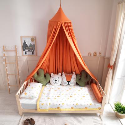 Orange Montessori Bedding Canopy and Sleep Set - Montoddler 