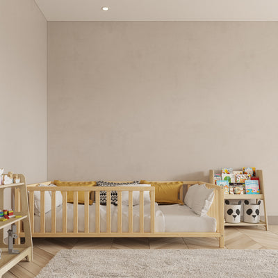 Montessori Bed with Legs Rectangular Rails - Montoddler 