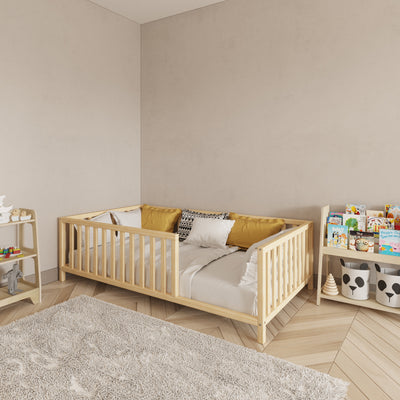 Montessori Bed with Legs Rectangular Rails - Montoddler 