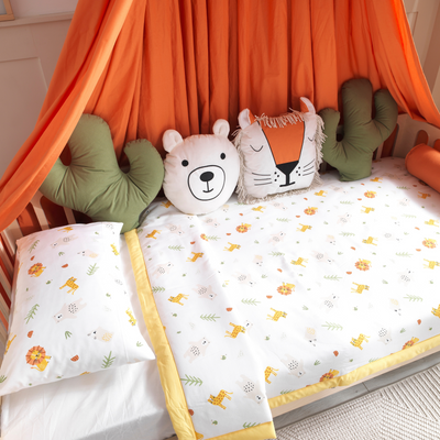 Orange Montessori Bedding Canopy and Sleep Set - Montoddler 