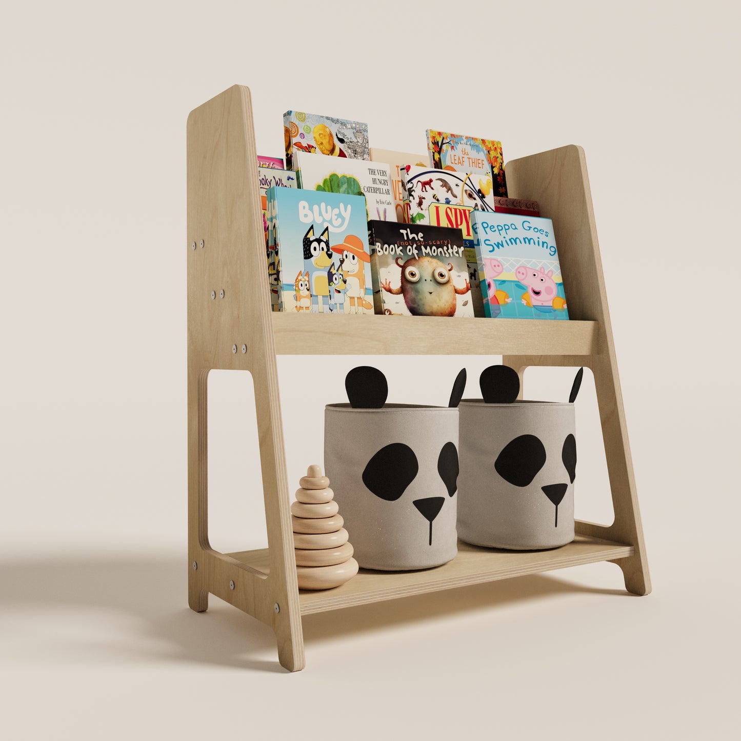 Montessori Bookshelf with Toy Storage - Montoddler 