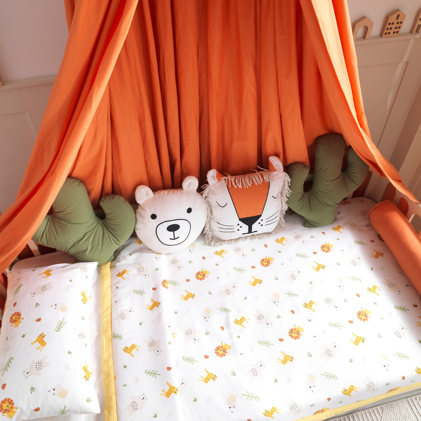 Orange Montessori Bedding Canopy and Sleep Set