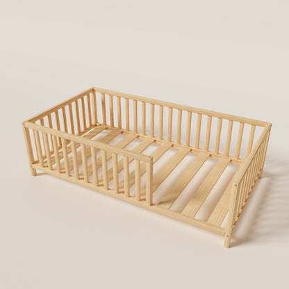 Montessori Bed with Legs Rectangular Rails