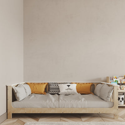Birch Montessori Bed with Legs and Top Edge