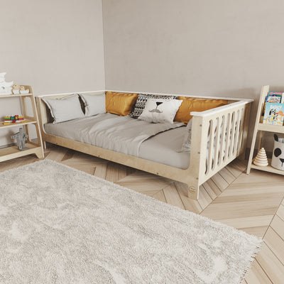 Birch Montessori Bed with Legs and Top Edge