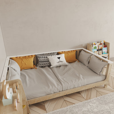 Birch Montessori Bed with Legs and Top Edge