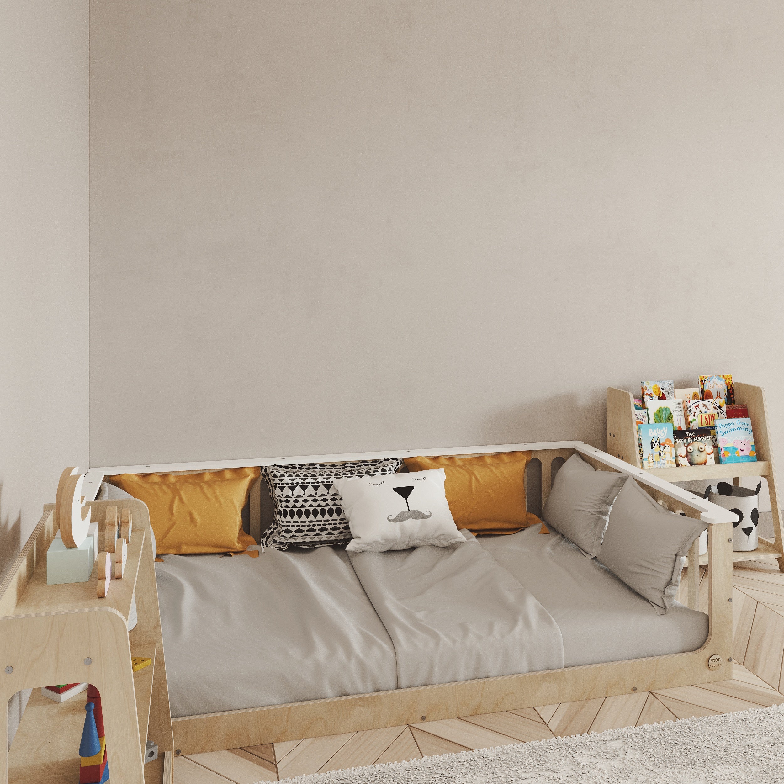 Floor Bed for Toddler With Top Edge