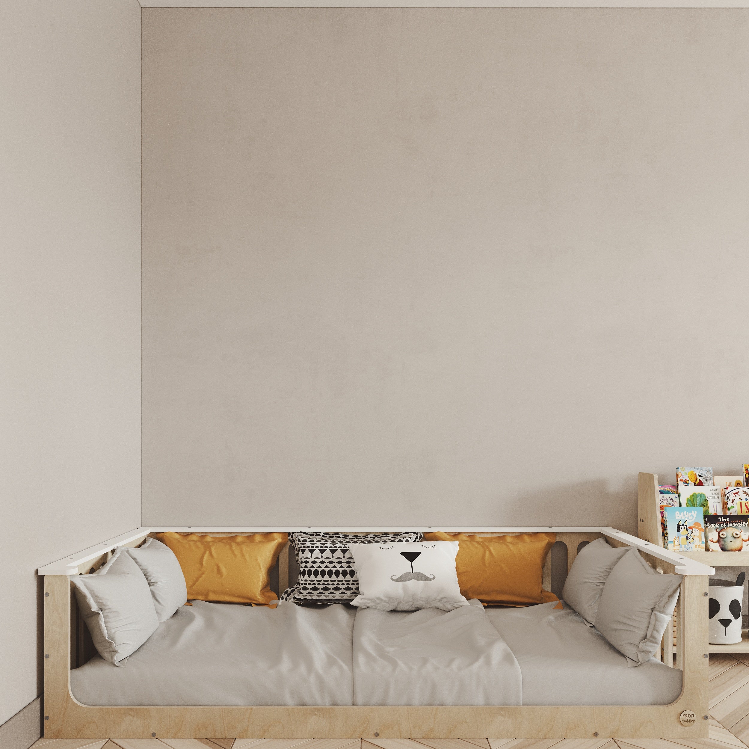 Floor Bed for Toddler With Top Edge