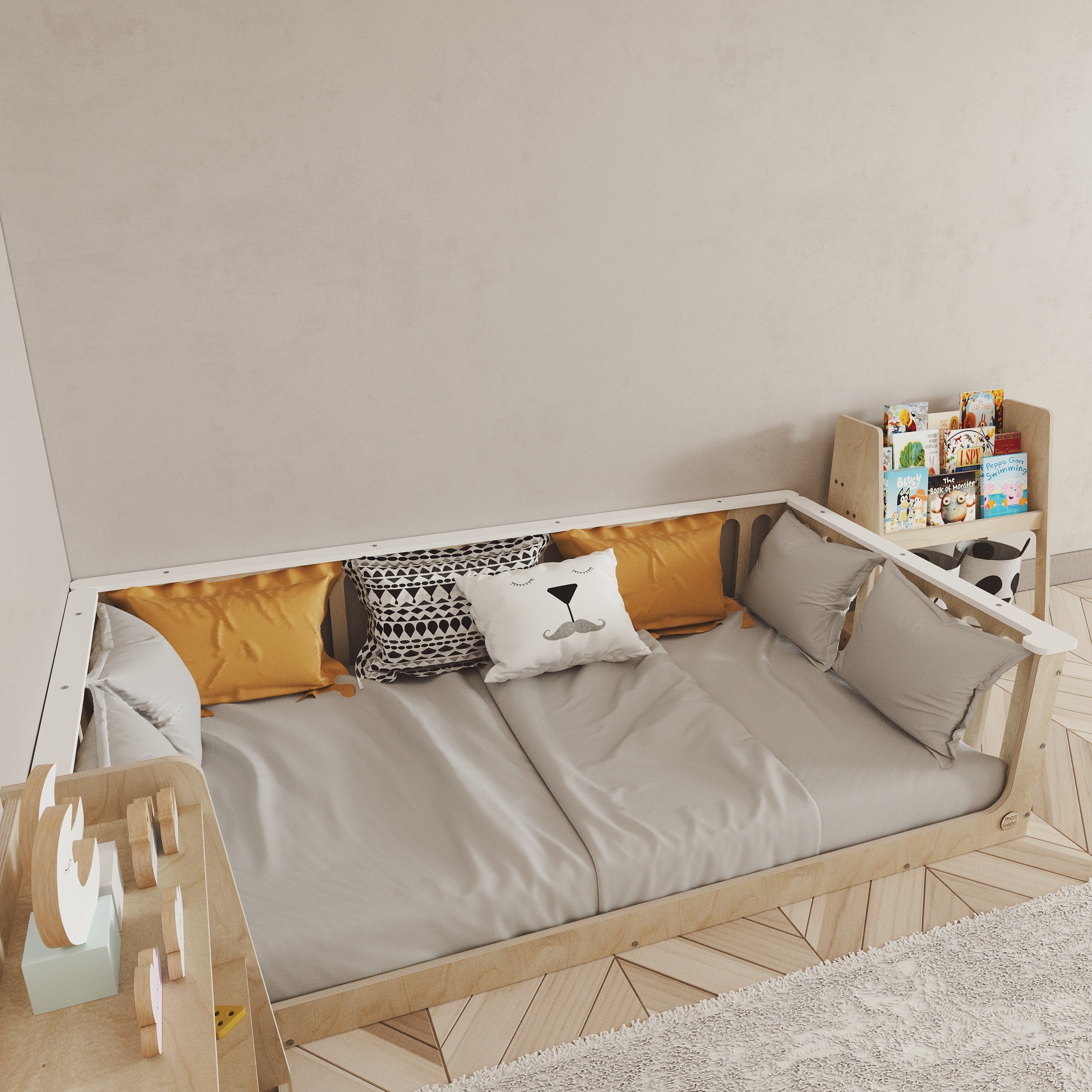 Floor Bed for Toddler With Top Edge