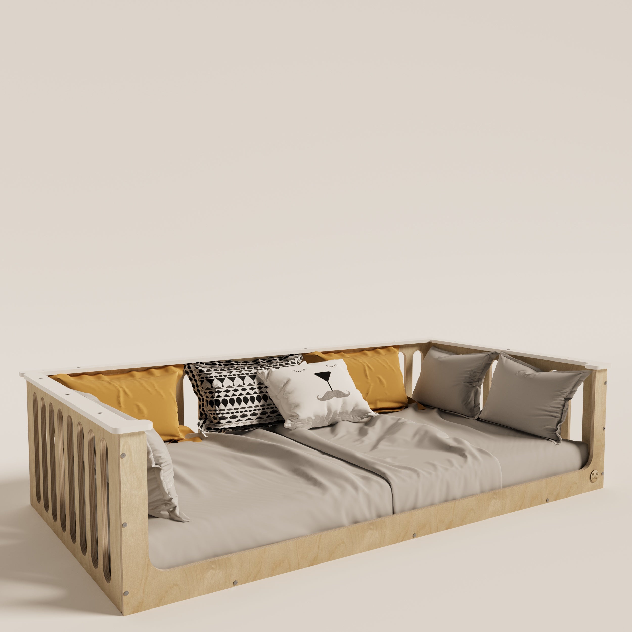 Floor Bed for Toddler With Top Edge