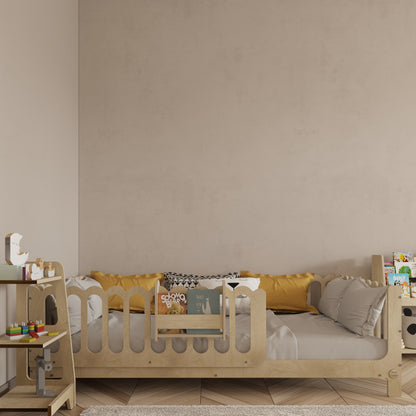 Montessori Bed with Legs and Rails - Wave