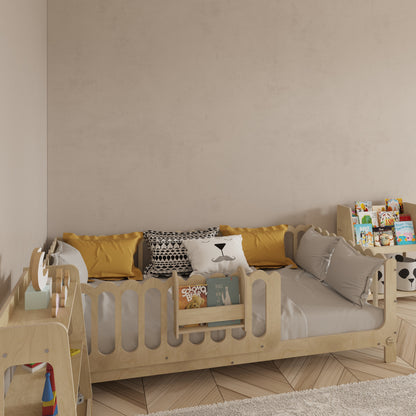 Montessori Bed with Legs and Rails - Wave