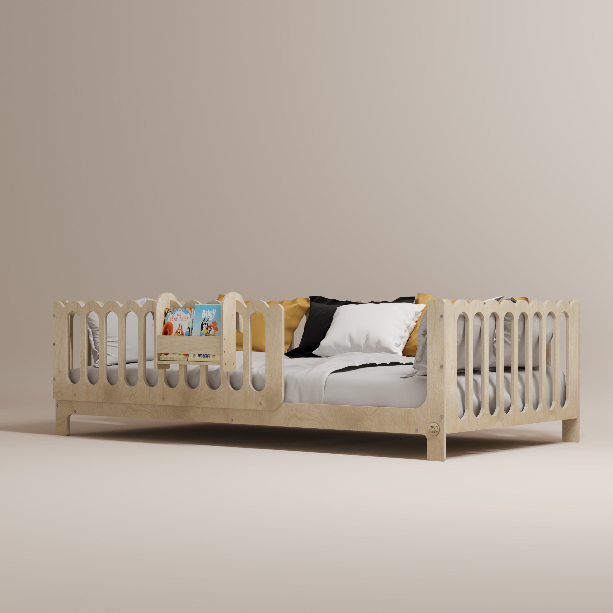 Montessori Bed with Legs and Rails - Wave