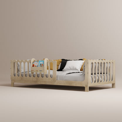 Montessori Bed with Legs and Rails - Wave
