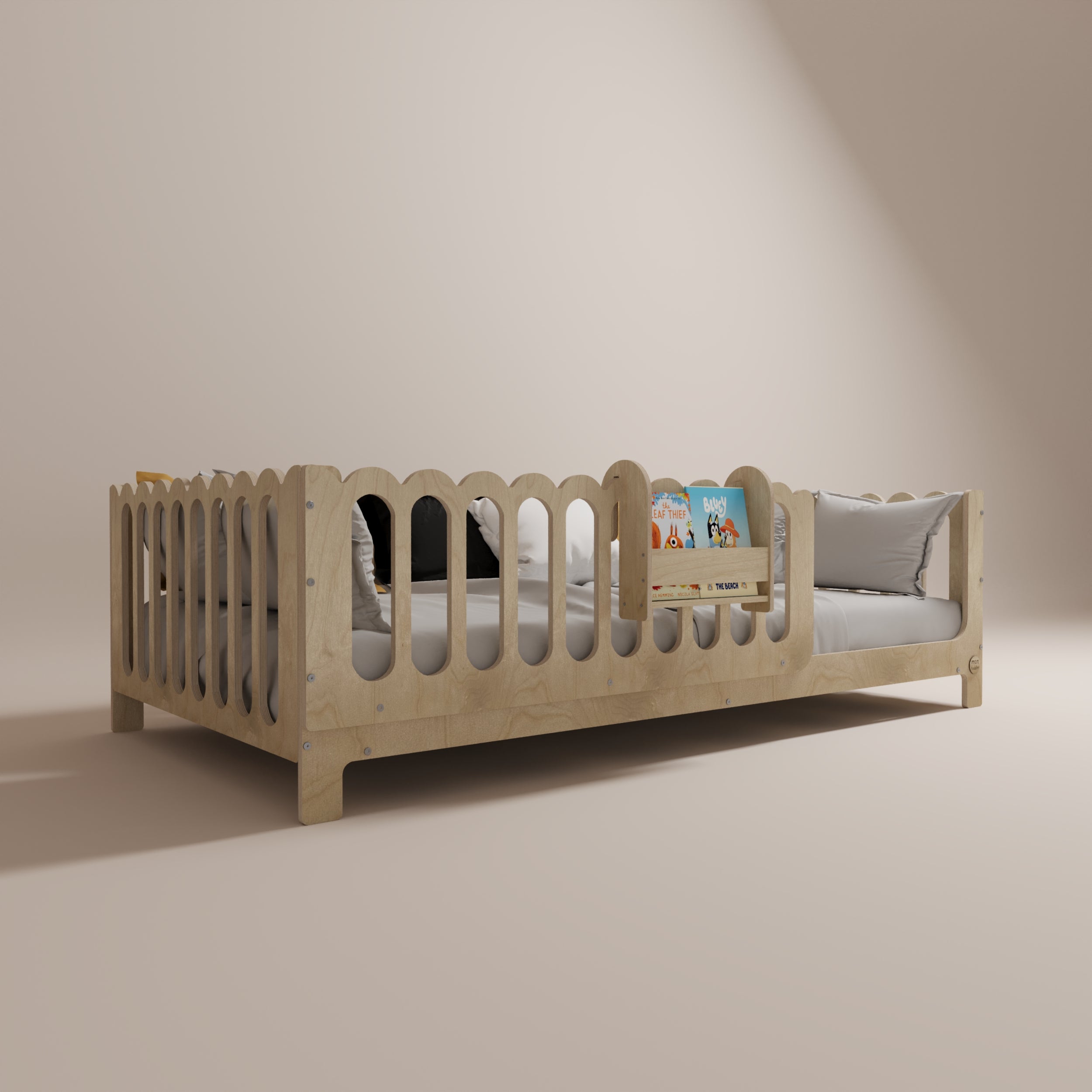 Montessori Bed with Legs and Rails - Wave