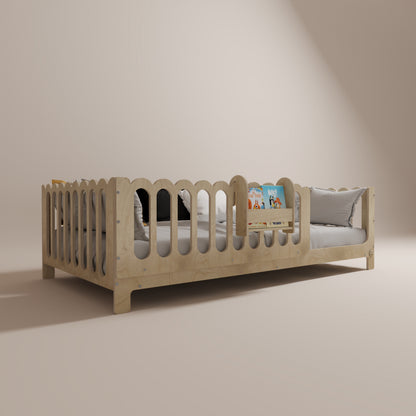 Montessori Bed with Legs and Rails - Wave