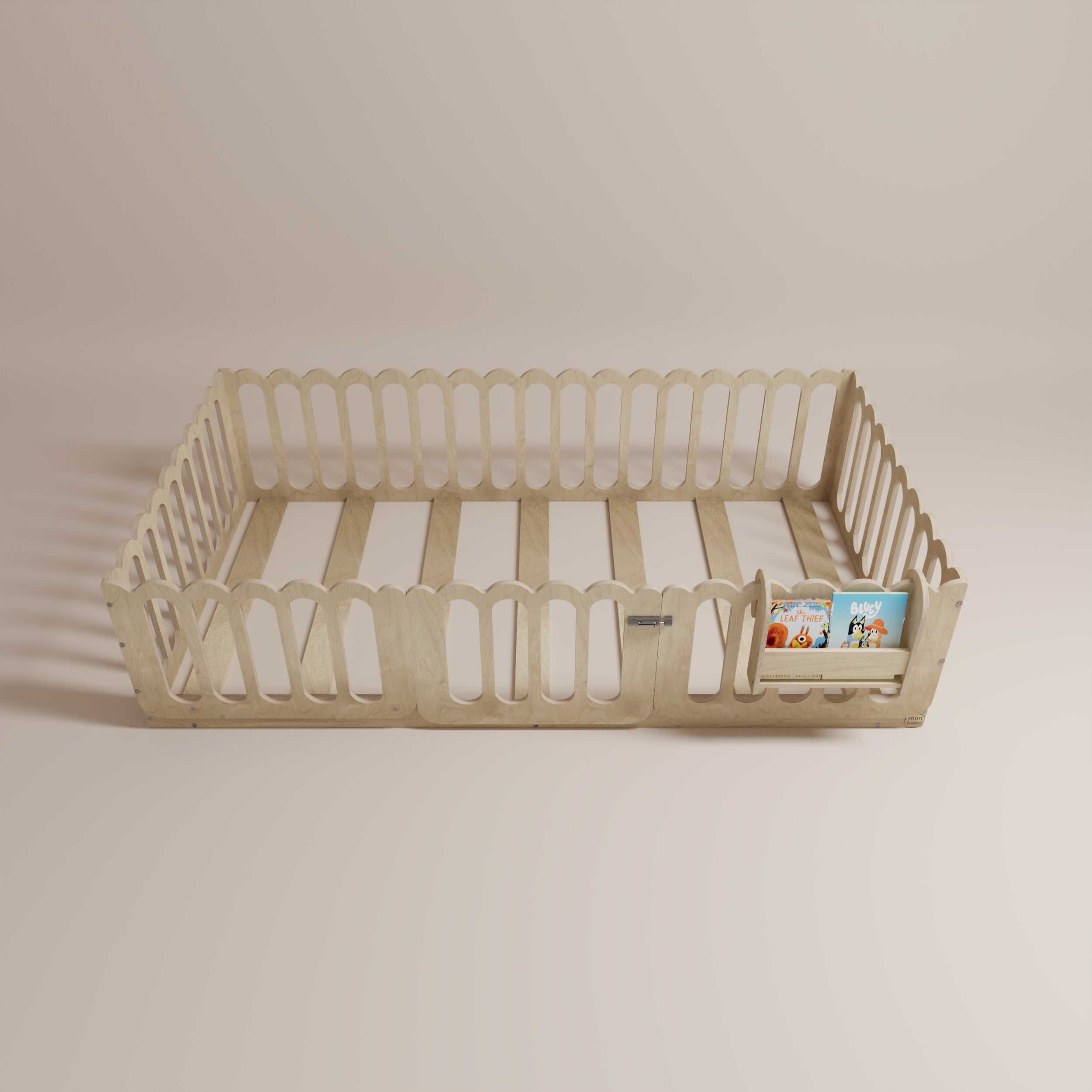 Montessori Floor Bed With Lockable Center Door - Wave