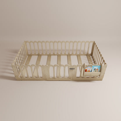 Montessori Floor Bed With Lockable Center Door - Wave