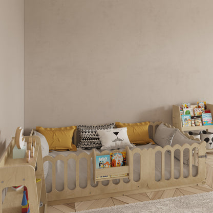 Montessori Floor Bed With Lockable Door - Wave