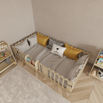 Montessori Floor Bed With Lockable Door - Wave
