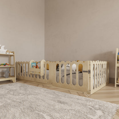 Montessori Floor Bed With Lockable Door - Wave