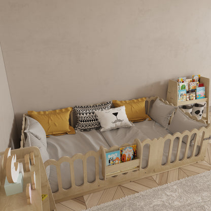 Montessori Floor Bed With Lockable Door - Wave